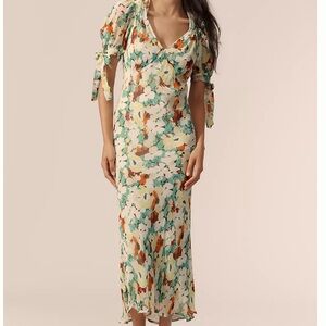 NWT Anthropologie Floral Midi Dress short sleeve midi dress